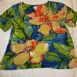 Chico's bright multi jewel-colored tee Chico's size 2